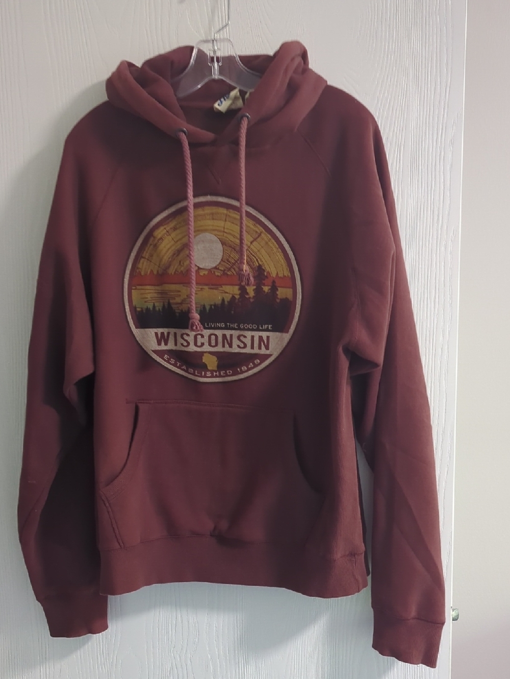Maroon Wisconsin Graphic Hoodie